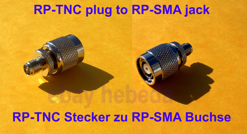 RP-TNC plug to RP-SMA jack RP-TNC Stecker zu RP-SMA Buchse